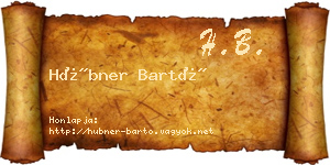 Hübner Bartó névjegykártya